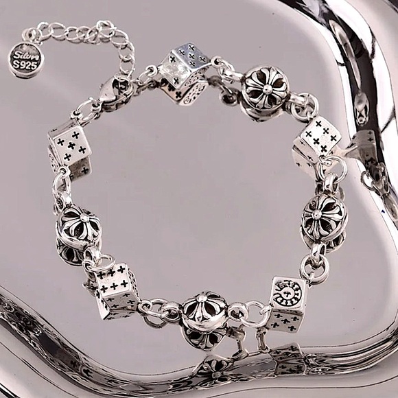 Stainless Steel Chain Link Bracelet, Mantra, Curb Hand Woven Engraved - Picture 4 of 8
